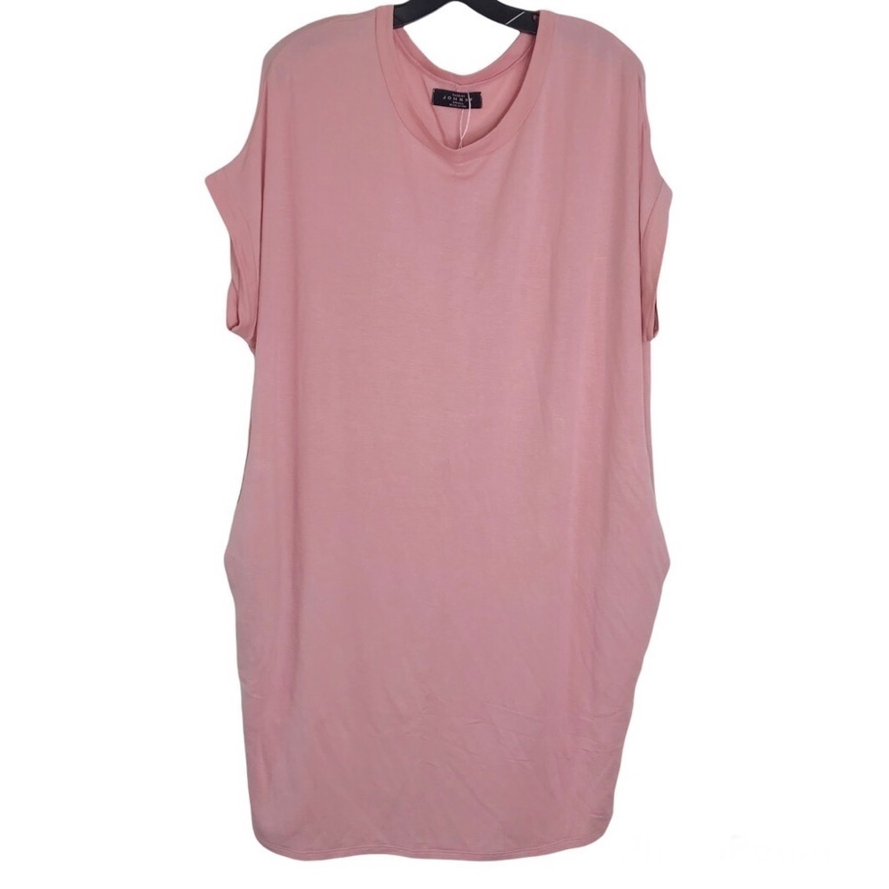 Made By Johnny Shirt Oversized Dress with Pockets Dusty Pink SMALL